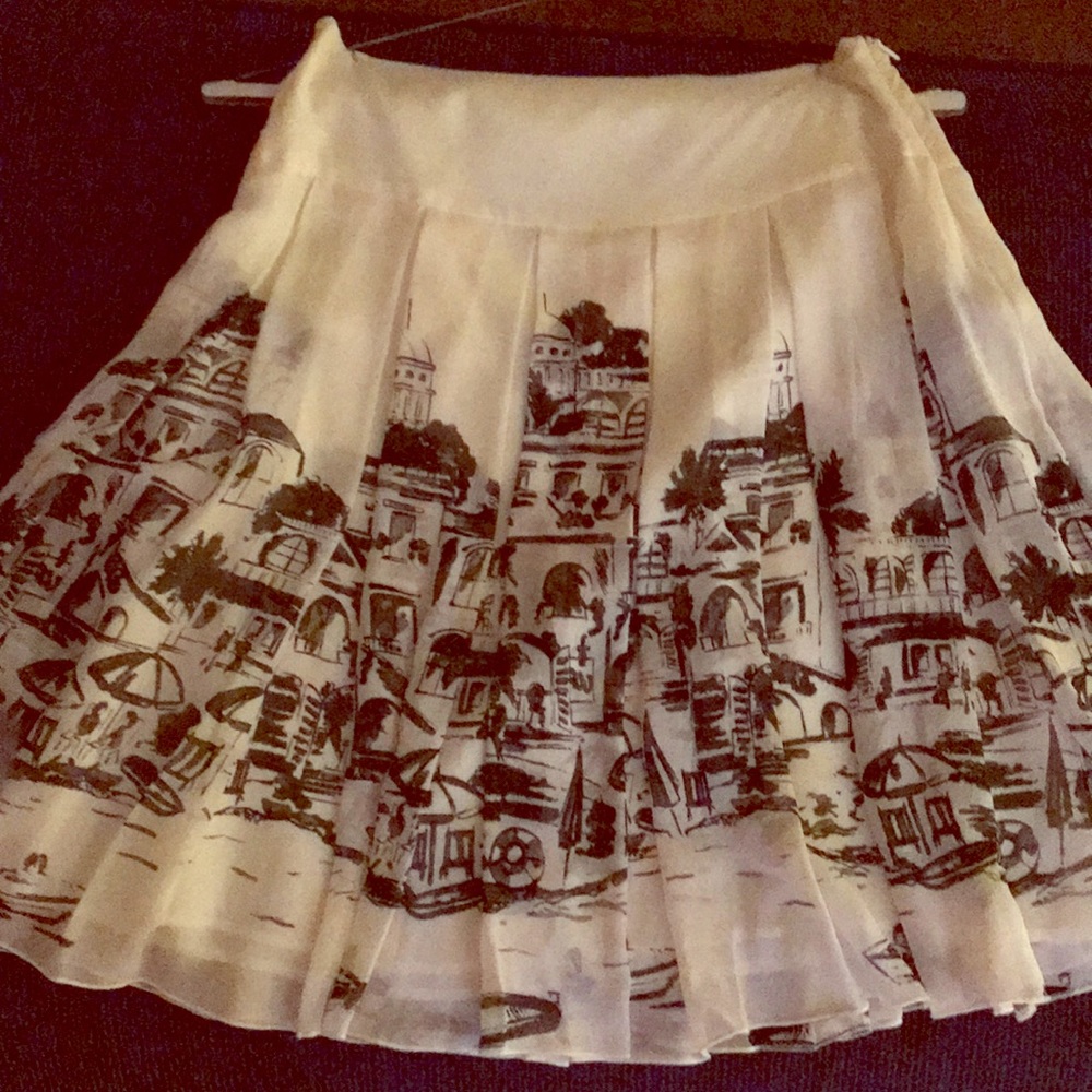 White House Black Market Pleated silk skirt